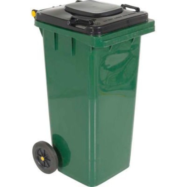 Vestil Green Trash Can - 32 Gal W/Lid Lifter - TH-32-GRN-FL